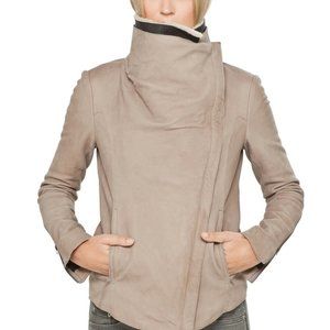 Helmut Lang Womens Moto Biker Shearling Jacket 0/2